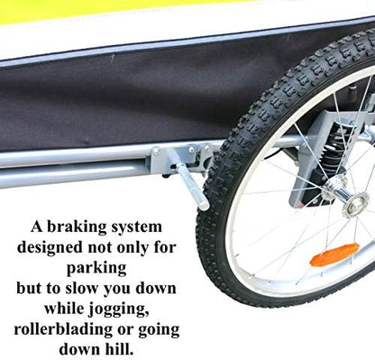 Booyah Medium Dog Stroller & Pet Bike Trailer with Suspension - Black