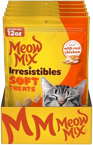 Meow Mix Irresistibles, Soft Cat Treats Made with Real Chicken, 5 Pouches