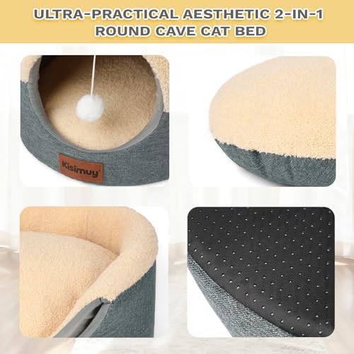 2-in-1 Foldable Cat Bed for Indoor Cats, Cat Cave & Sofa Bed