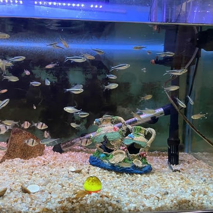 Aquarium Resin Pot Cave, Decoration Wine Barrel House Fish Tank Ornament Hiding for Fun 6.3x3.5x4.3 Inches