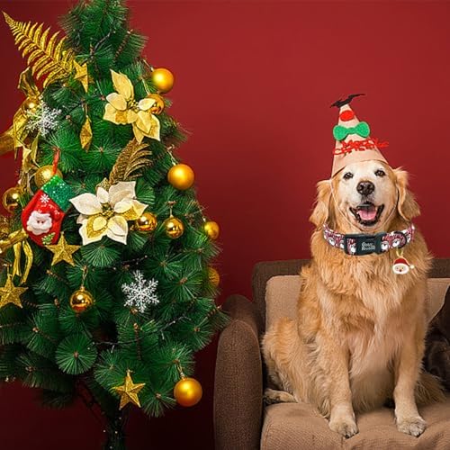 Dog Collars - Adjustable, Soft, Durable Santa Claus Print Collar for Medium Dogs