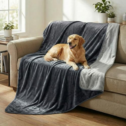 Lavish Home Waterproof Blanket - 80x80 King-Size Blanket for Kids, Pets, and Outdoors - Throw for Bed, Couch, Chair and Car (Gray)