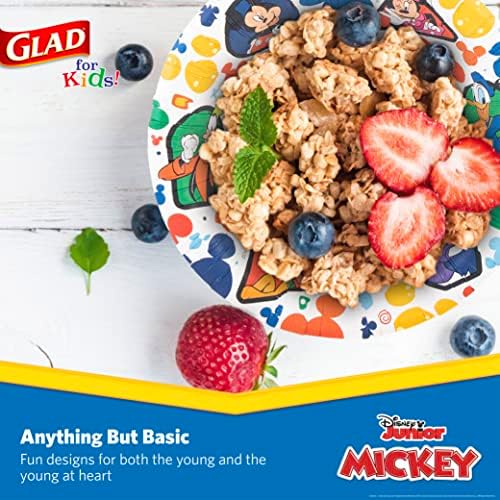 Glad for kids Disney Mickey and Friends Disposable Bowls, 12 Oz, 40 Count