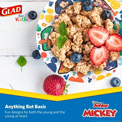 Glad for kids Disney Mickey and Friends Disposable Bowls, 12 Oz, 40 Count