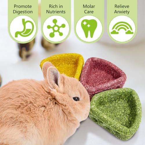 6 PCS Bunny Chew Toys for Teeth Natural Guinea Pig Treat