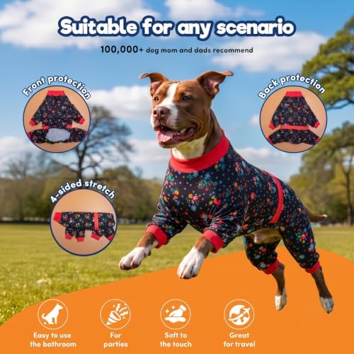 LovinPet Large Dog Pajamas, Dog Jammies, Pet Pajamas, Nighttime Print, 2XL