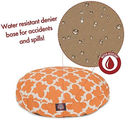 Peach Trellis Large Round Indoor Outdoor Pet Dog Bed With Removable Washable Cover By Majestic Pet Products