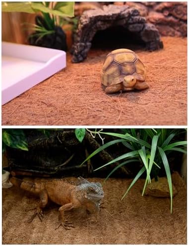 Hamiledyi Reptile Carpets 4Pcs Natural Coconut Fiber Tortoise Carpet Mats