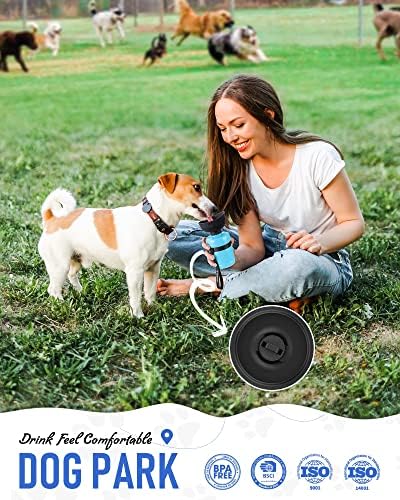 lesotc Dog Water Bottle, Portable Water Dispenser with Bowl, Leak Proof Pet Travel Squeeze Bottle, Puppy Essentials Dog Stuff Accessories for Outdoor Walking, Hiking, Camping