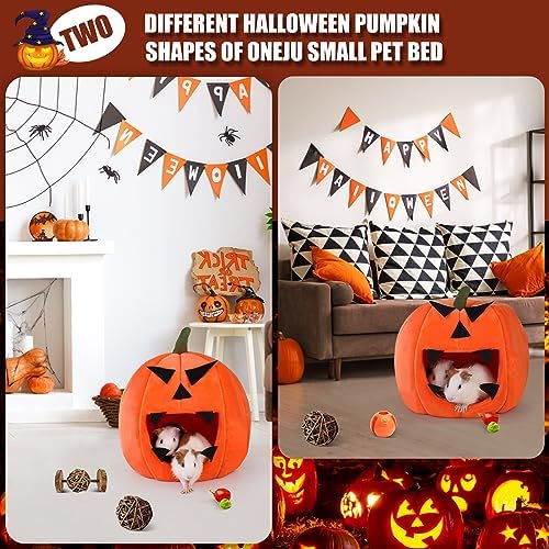 Guinea Pig Hideout - Guinea Pig Bed, Halloween Style Small Pet Hides, Ideal Bed for Small Pets, Pumpkin Shape, Orange