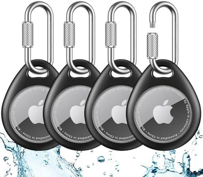 UNBREAKcable for AirTag Holder Case with Professional Carabiner, 4 Pack