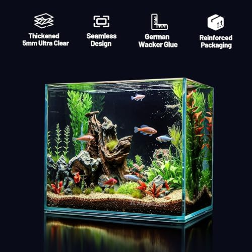 3.5 Gallon Rimless Aquarium, Ultra Clear Nano Betta Tank