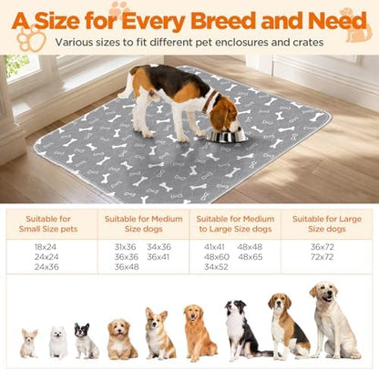 Washable Pee Pads for Dogs, 2 Pack Reusable Puppy Pads, 24"x36"