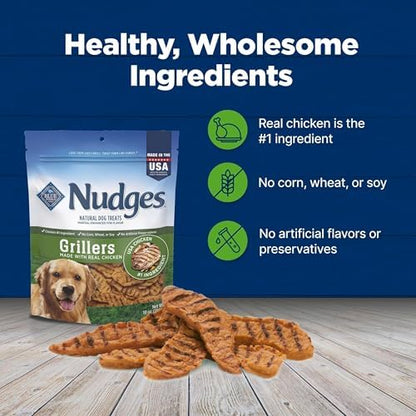 Blue Buffalo Nudges Grillers Chicken Dog Treats, 10 oz