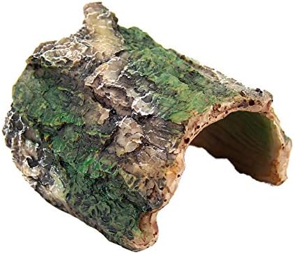 OMEM Reptile Hideout Box, Spider, Scorpion Reptile Hides and Caves Habitat Decor, Imitation Bark Resin Hidden Nest Tortoise Supplies