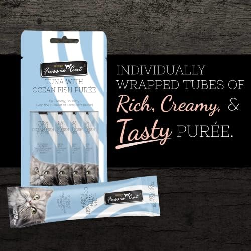 Fussie Cat Tuna with Ocean Fish Puree Grey 4 Count (Pack of 3)