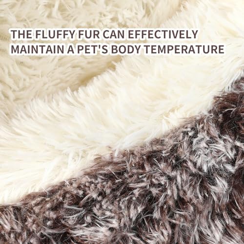 Hooded Donut Dog Bed, Self-Warming Cat Cave for Puppies & Kittens