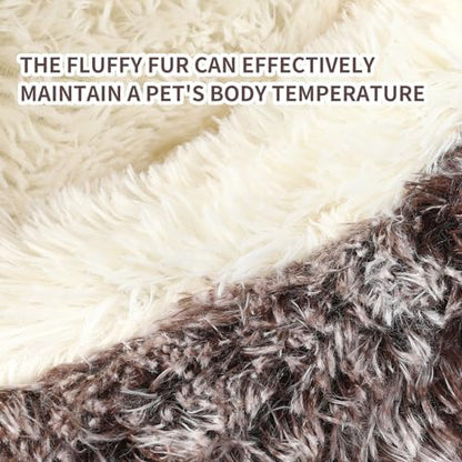 Hooded Donut Dog Bed, Self-Warming Cat Cave for Puppies & Kittens