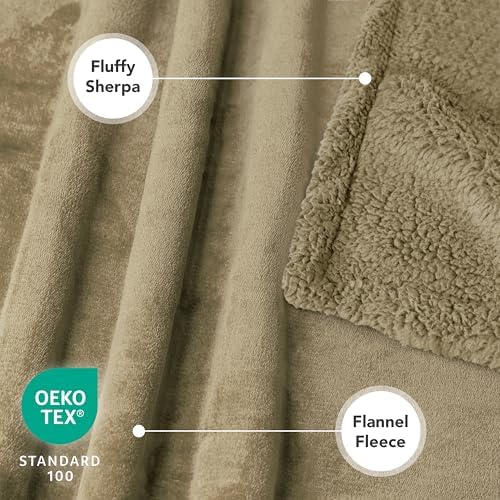 PetAmi Waterproof Dog Blanket for Medium Large Dog Pet, 60x40, Taupe Sherpa