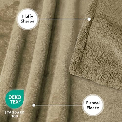 PetAmi Waterproof Dog Blanket for Medium Large Dog Pet, 60x40, Taupe Sherpa
