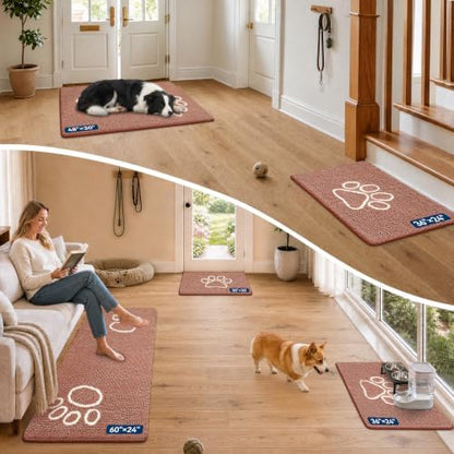 Bcoimo Super Absorbent Dog Door Mat, 36"*24" Anti Slip Mat for Muddy Paws