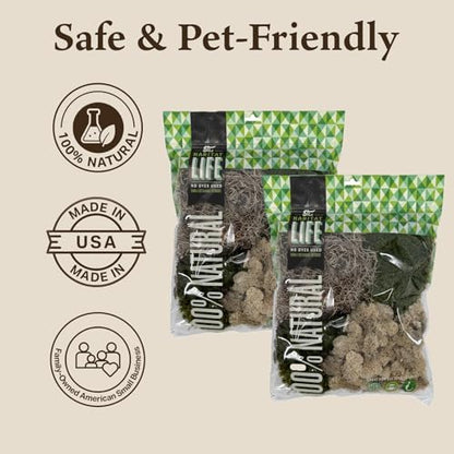 Variety Mix Moss for Terrarium Habitats, Medium 2-Pack