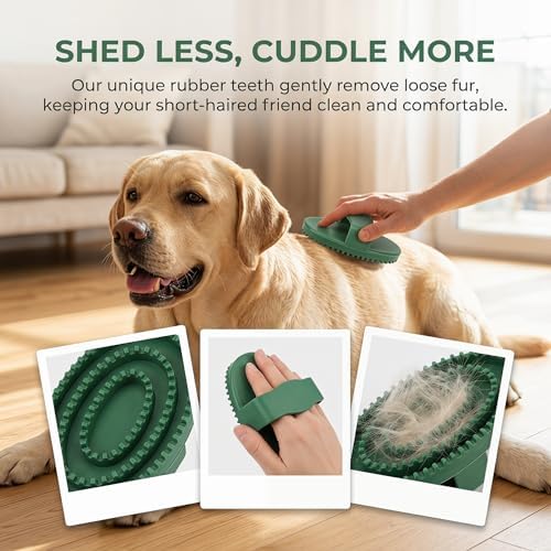 Horse Brush Set, 2 Pack Large Rubber Curry Comb, Horse Grooming Brush & Deshedding Tool for Short Haired Dogs, Flexible Pet Bathing Massage Comb Rubber for Loose Hair & Mud Removal, Green, 5.7"x3.7"