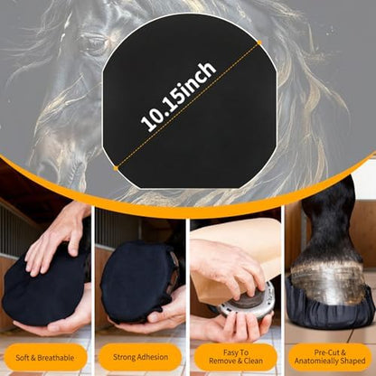 18 Pack Horse Hoof Tape with 6 Rolls of Vet Wrap, Magic Cushion Hoof Packing