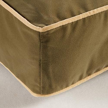 South Pine Porch Buddy Reversible Rectangle Pillow Style Microfiber Dog Bed with Removable, Machine-Washable Cover, Moss, Extra Small (24 in. x 18 in.)