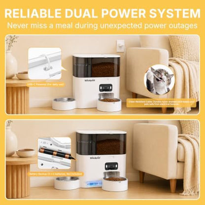 5L Automatic Cat Feeder with Camera & 3L Water Dispenser, WiFi
