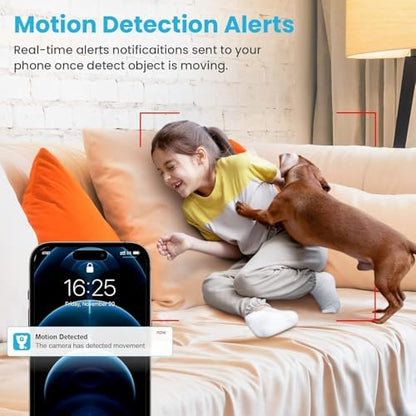 litokam 2K Indoor Security Camera, 360° Cameras for Home Security Indoor with Motion Detection, Pet Cam with Phone App, Baby Monitor-Night Vision