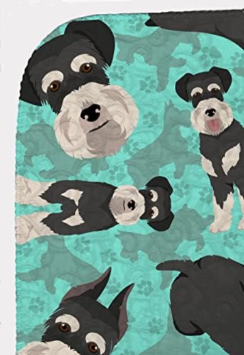 Caroline's Treasures MLM1059LQB Black and Silver Schnauzer Quilted Blanket 50x60 Artwork Pattern Quilted Throw Blanket for Bed, Couch, Sofa, Soft and Lightweight