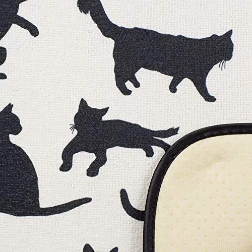 Bone Dry Machine Washable, Ultra Absorbent Pet Mat, 12x18, Cat Silhouette