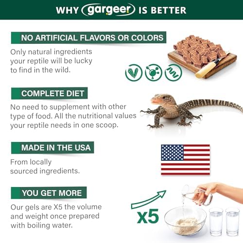 Gargeer 3oz Monitor Lizard Food. Juveniles & Adults Gel Diet. Made in USA