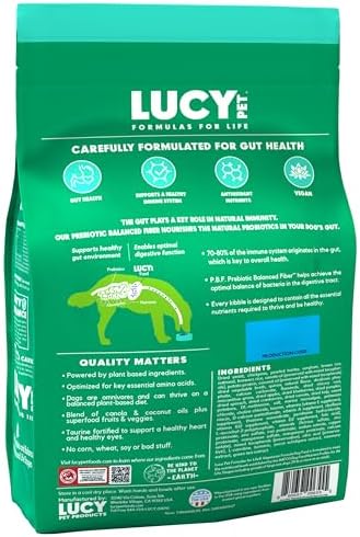 Lucy Pet Vegetarian Formula Dog Food 5lb, Vegan, Powered by Plants