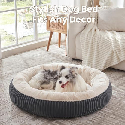 45 inches Calming Donut Dog Bed for Extra Large Dogs,Charcoal