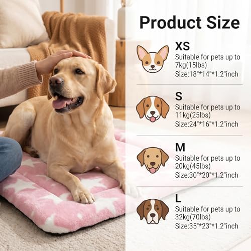 Cat & Dog Bed Mat - Reversible Dog Crate Bed Mats, Soft & Breathable Kennel Pad, Durable Crate Bed for Extra Small Dogs & Cats