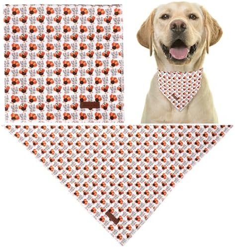 Thanksgiving Dog Bandana, Triangle Bid Scarf with Turkey Pattern, Cotton Pet Kerchief for Girl Boy Dogs or Cats, Cute Puppy Bandana, Fancy Thanksgiving Gifts for Dogs