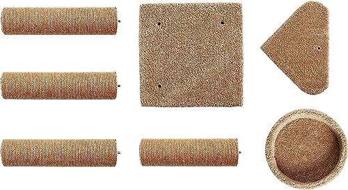 Amazon Basics Cat Tree - Multi-Level Climbing Activity Tower with Jute Rope Scratching Posts for Indoor Cats & Kittens, Medium (31.5"H), Beige