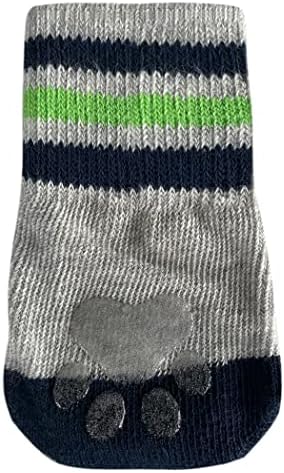 NFL Seattle Seahawks Anti Slip Dog Socks with Elastic Ribbed Top, Size Medium/Large. Indoor/Outdoor Socks, Best Dog Paw Protector, 2 Pairs, Cool Puppy Supplies with NFL Logo of Seahawks Football Team