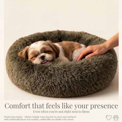 nononfish Soft Dog Bed for Small Dogs,Plush Round Calming Pet Bed