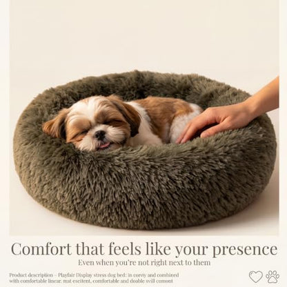 nononfish Soft Dog Bed for Small Dogs,Plush Round Calming Pet Bed