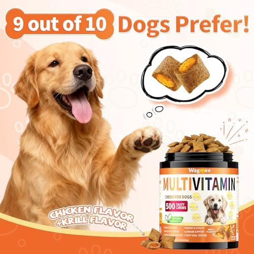Dog Multivitamin Chews, 16-in-1 Vitamins & Supplements, 500 Soft Chews