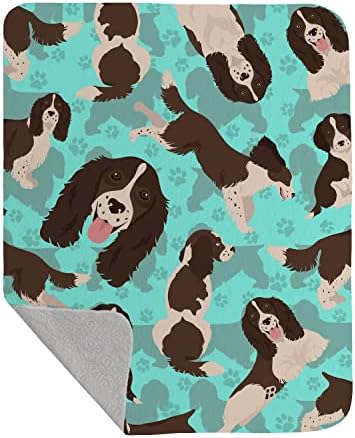 Caroline's Treasures MLM1076LQB Liver English Springer Spaniel Quilted Blanket 50x60 Artwork Pattern Quilted Throw Blanket for Bed, Couch, Sofa, Soft and Lightweight