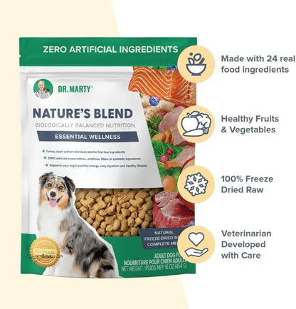Dr. Marty Nature's Blend Freeze-Dried Raw Dog Food 48 oz (3 Bags x 16 oz)