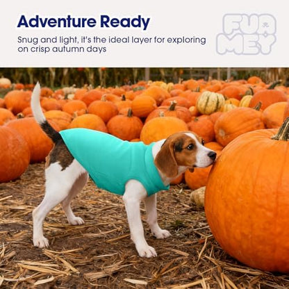 FUAMEY Dog Fleece Vest for Medium Dogs,Warm Stretchy Dog Sweatshirts Pullover with Leash Hole Dogs Sweater Soft Pet Turtleneck Cozy Pet Vest Lightweight Sleeveless Cyan M