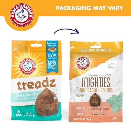 Arm & Hammer Mighties Treadz Dental Dog Treats, Gorilla, 6.5 Oz