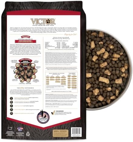 VICTOR Raw Kibble Blend - Ranchers' Beef Freeze-Dried Dry Dog Food, 20 lb