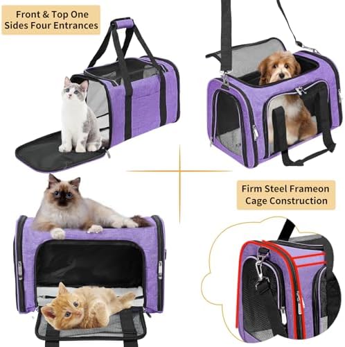 Soft-Sided Cat/Dog/Pet Carrier, Collapsible Pets Travel Carriers