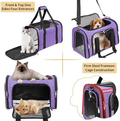 Soft-Sided Cat/Dog/Pet Carrier, Collapsible Pets Travel Carriers